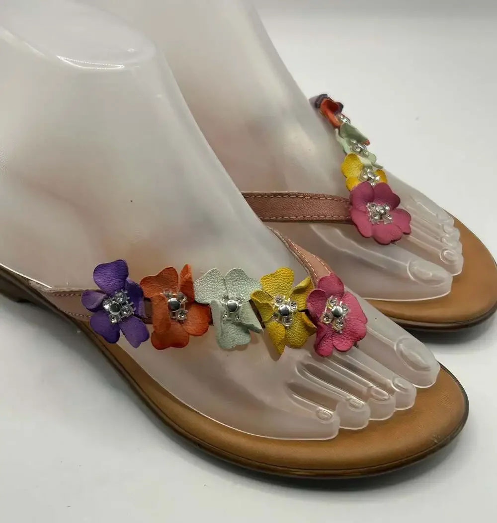 Italian Shoemakers Xolani Floral Rhinestone Wedge Sandals